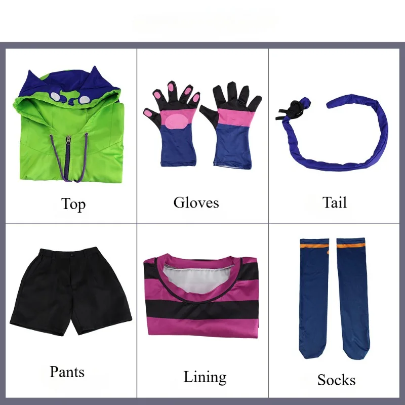 Kostum Anime Chinen Miya Set Mantel Sweter Bertudung Hijau Pakaian Olahraga Pakaian Bermain Peran untuk Pria Anak Laki-laki Pesta Karnaval Halloween