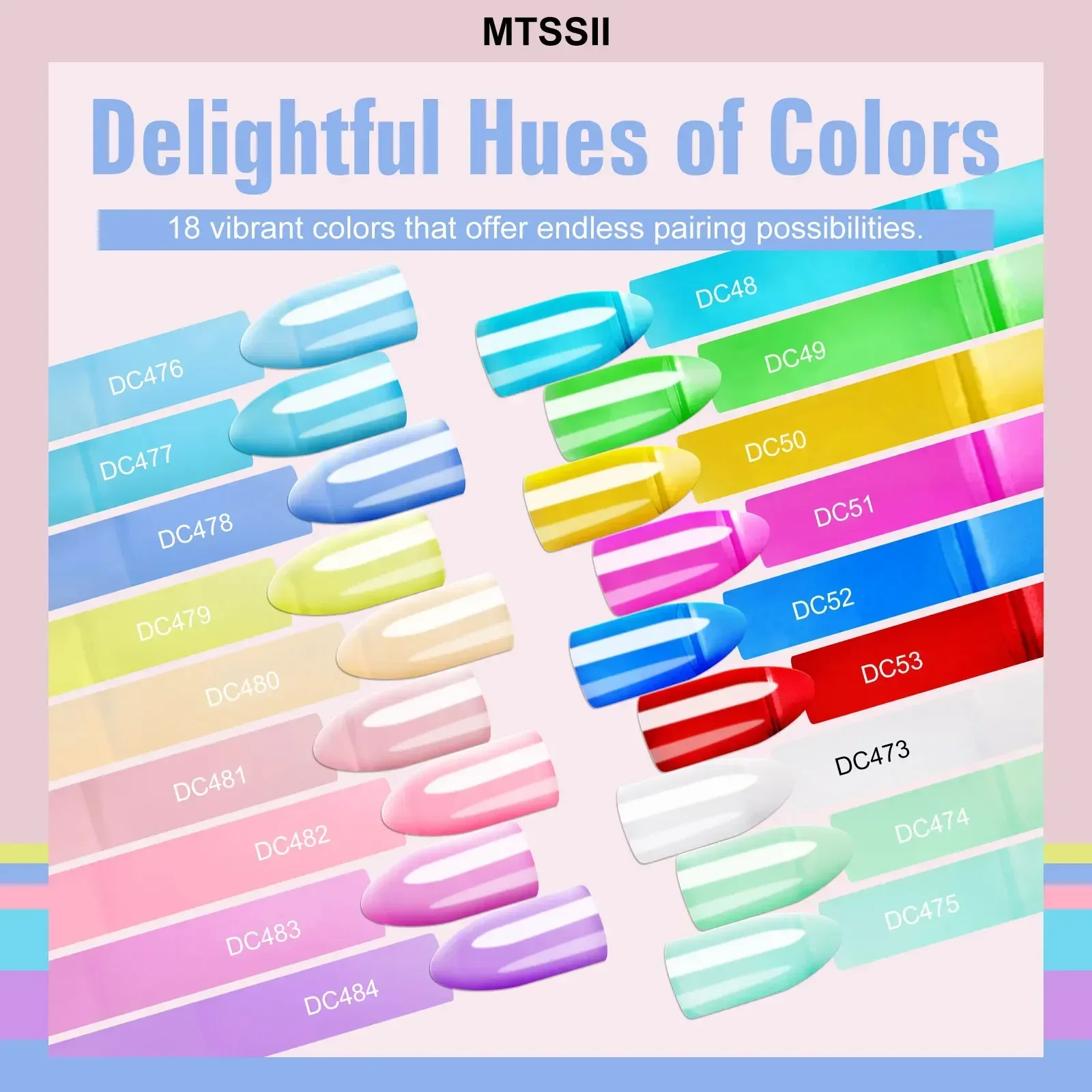 18 개/대 Mtssii 누드 크리스탈 글리터 고무베이스 젤 세트 자연 색상 세미 퍼머넌트 UV LED 젤 네일 아트 바니시 키트