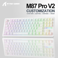 Attack Shark M87PRO V2 Tri Mode Wireless Bluetooth Mechanical Keyboard RGB Customized Side Engraved Esports Games Keyboard Gift