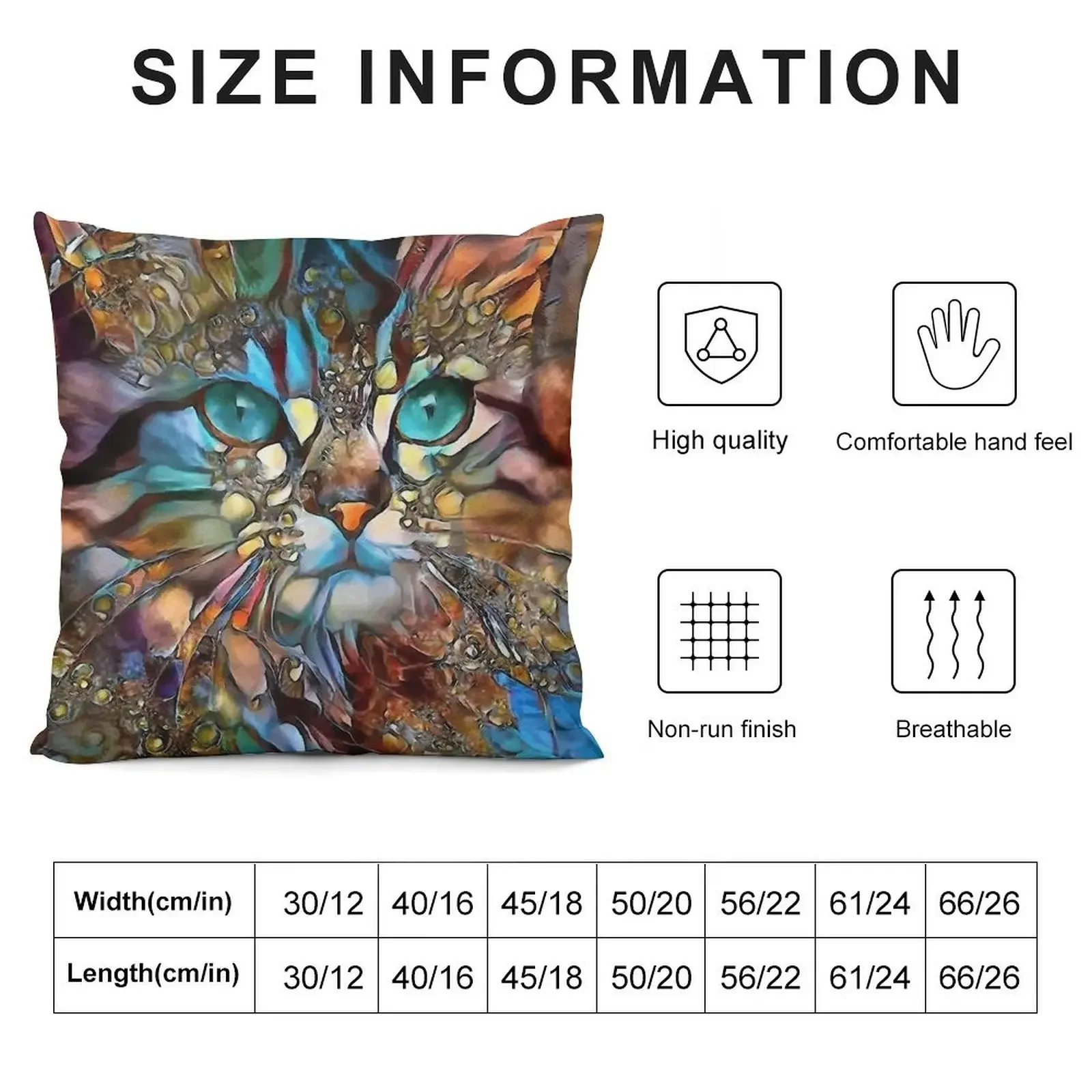 Andyna, cat, chat, cat, lea roche paintings Throw Pillow Decorative pillow case Decorative pillowcase pillow