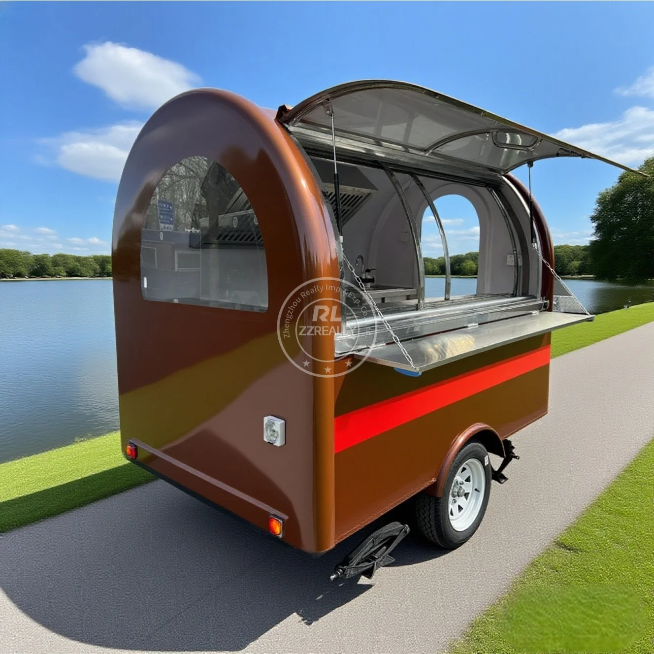 

Modern Style Food Truck Coffee Catering Mobile bar Concession Food Cart Stainless Steel Customization