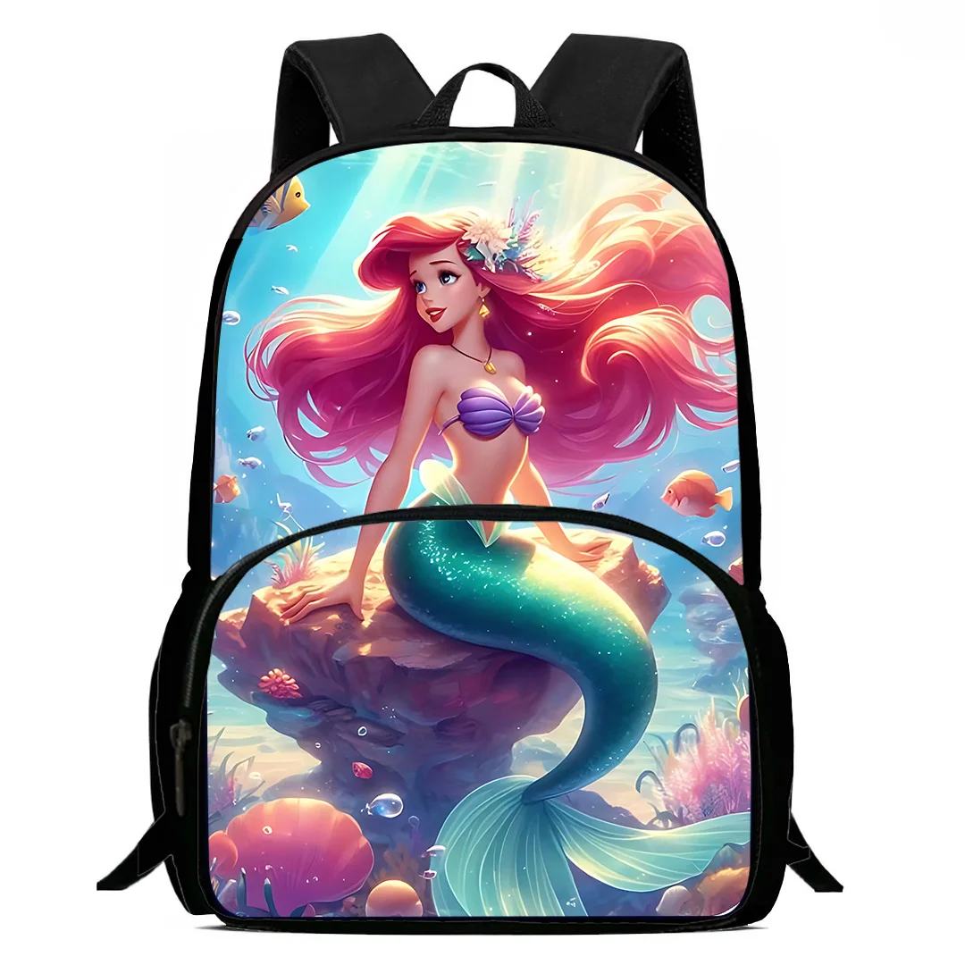 Cute Princess Ariel Backpacks Boys and Girls Student Birthday Gift Child School Bags Large Capacity Camping Durable Rucksack