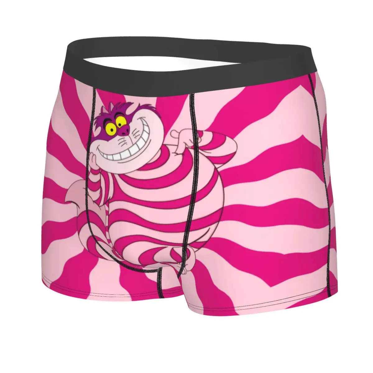 Customized Fashion Trippy Striped Cat Boxers Shorts Panties Male Underpants Stretch Cheshire Cat Cartoon Briefs Underwear