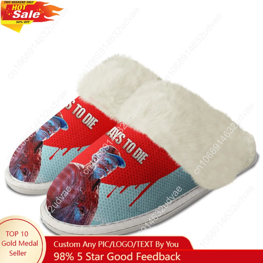 

7 Days to Die Plush Slippers Keep Warm Shoes Mens Womens Home Cotton Bedroom Customized Thermal Lightweight Slipper DIY