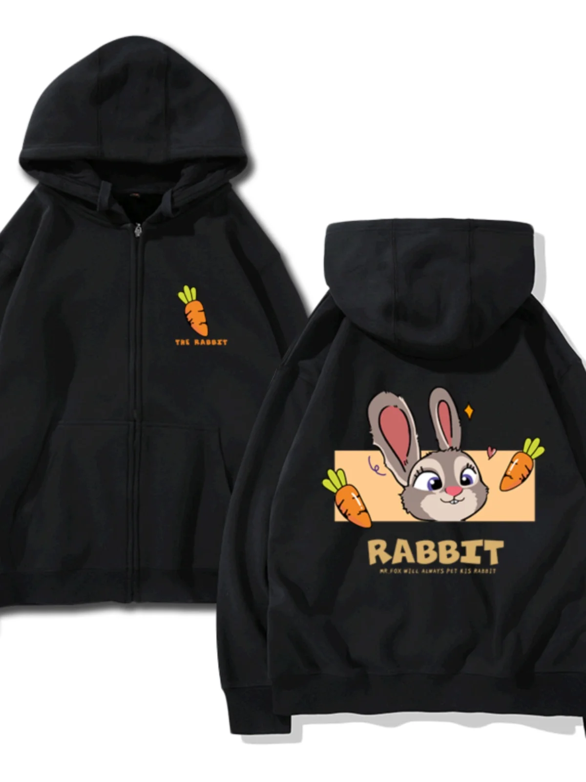 Fashion Crazy Zootopia Rabbit Judy Fox Nick Couple Sports Jacket Hoodie Women\'s Zipper cardigan Sweatshirt