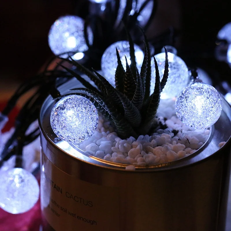 

LED String Fairy Lamps Crystal Ball Solar Light Outdoor IP65 Waterproof Solar Garden Christmas Garlands Decoration