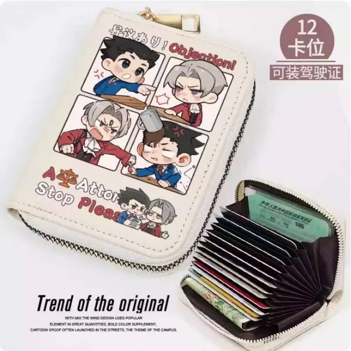 

Anime Ace Attorney Fashion Wallet PU Purse Card Coin Zipper Cash Holder Bag Cosplay Gift B856 Anime