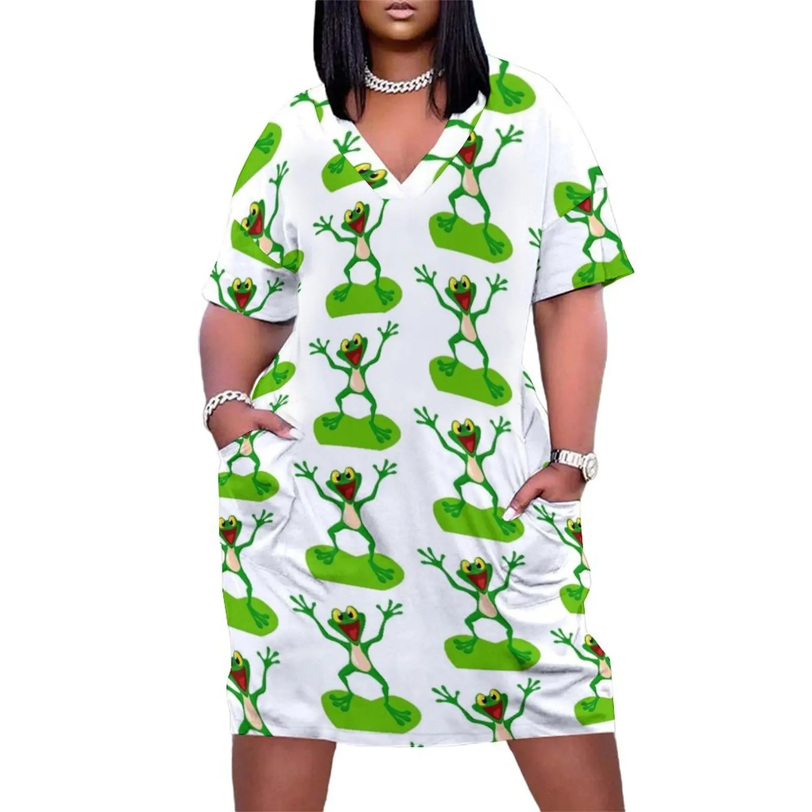 

Frogs Make Me Happy Humans Make My Head Hurt Loose Pocket Dress summer dresses ladies 2025 summer clothes