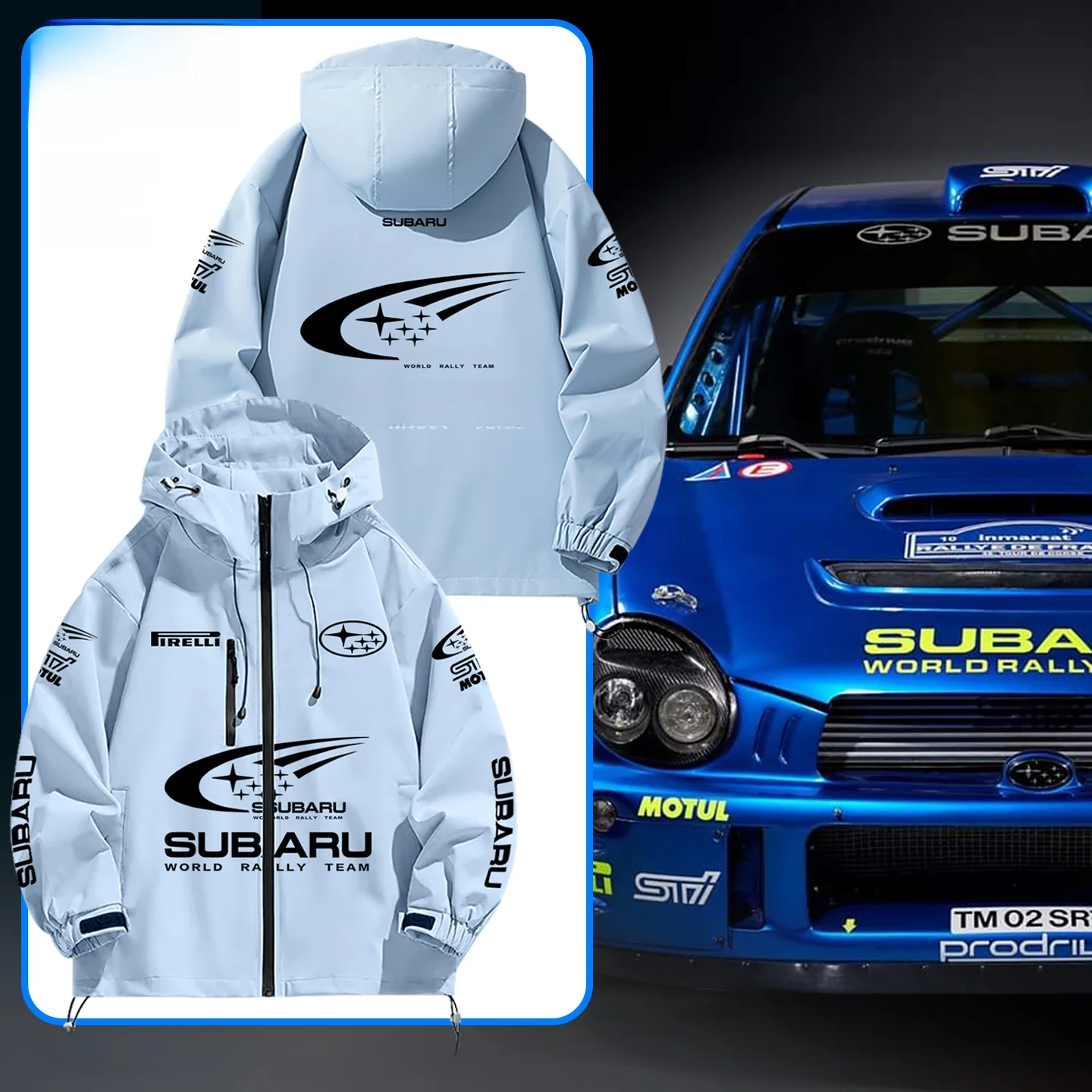 

T World Rally ip WRC Hooded Jaet Men's Outerwear Polyester Long Sve Zipper Decorated Youth Faion