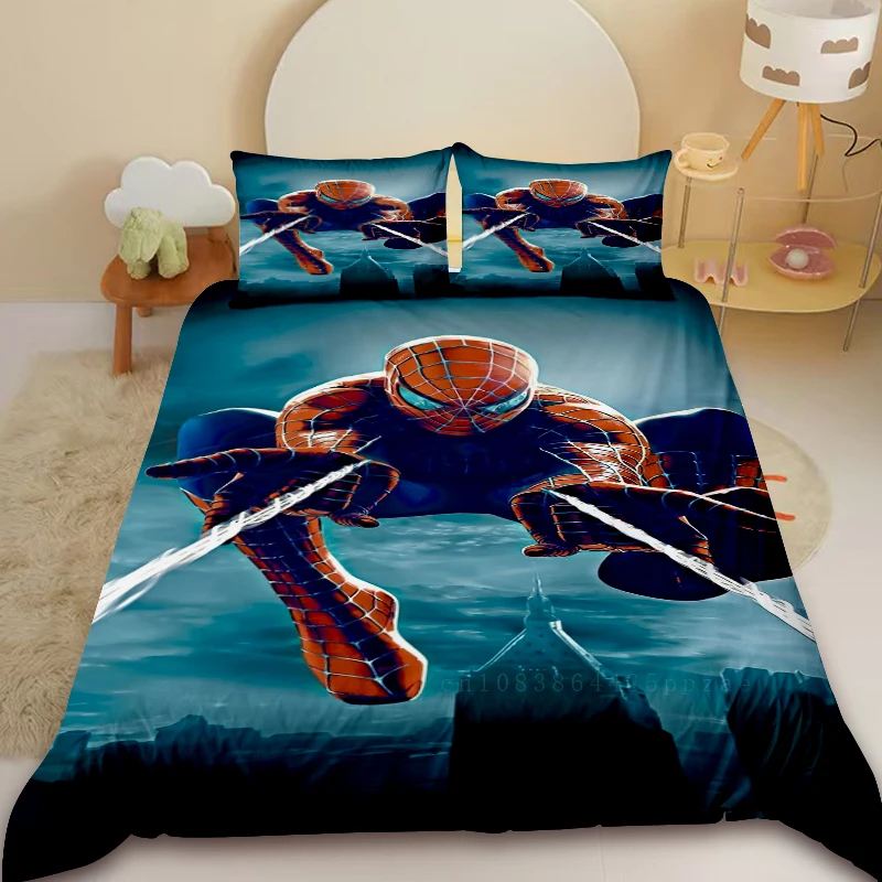 

Пододеяльник «Человек-паук», комплект постельного белья с героями мультфильмов, одеяло, можно стирать в машине, Queen King для декора спальни
