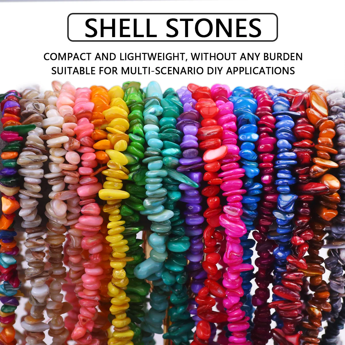 4-10mm Muticolor Shell Beads Natural Dyed Color Irregular Shape Loose Spacer Bead for Jewelry Making Necklace Bracelet DIY