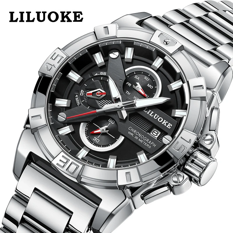 

LILUOKEWatch Manufacturer Men's Heavy-Duty Waterproof Quartz Watch with Luminous DisplayOEMProcessed men's luminous waterproof