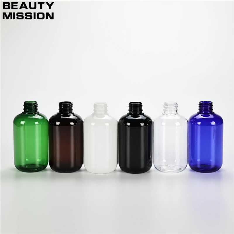 Multicolor 200ML X 25 Empty Chunky Plastic Bottle With Gold Silver Anodized Aluminum Screw Cap Essential Oil Toner PET Container