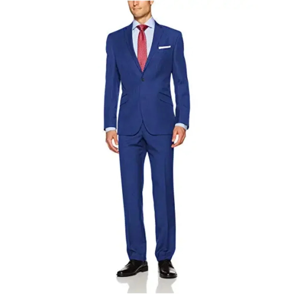 

Casual Mens Suits Blue Wedding 2 Piece Suits Slim Fit Formal Custom Made Multi-Color Tuxedo Mens Suits(Jacket+Pant)