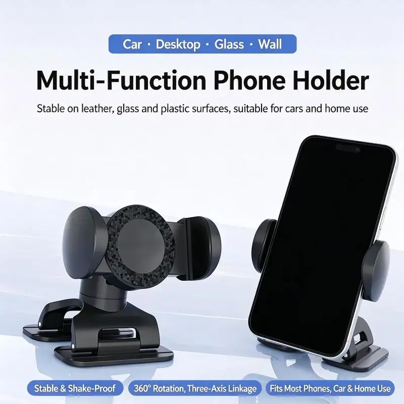 Universal 360° Rotation Mobile Phone Holder Anti-Slip Multi-Scenario Mount for Car Desktop Wall Kitchen Cooking