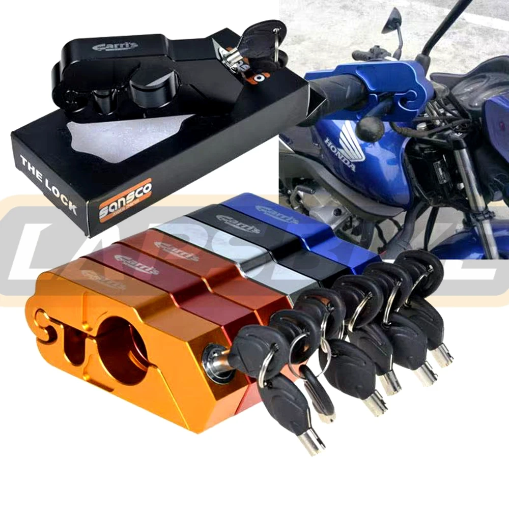 MotorcycleHandlebar Lock Handlebar Brake Handle Solid Lock Imitating Steal Lock Pull Rod ATV Dirt Street Bike Scooter Anti Theft
