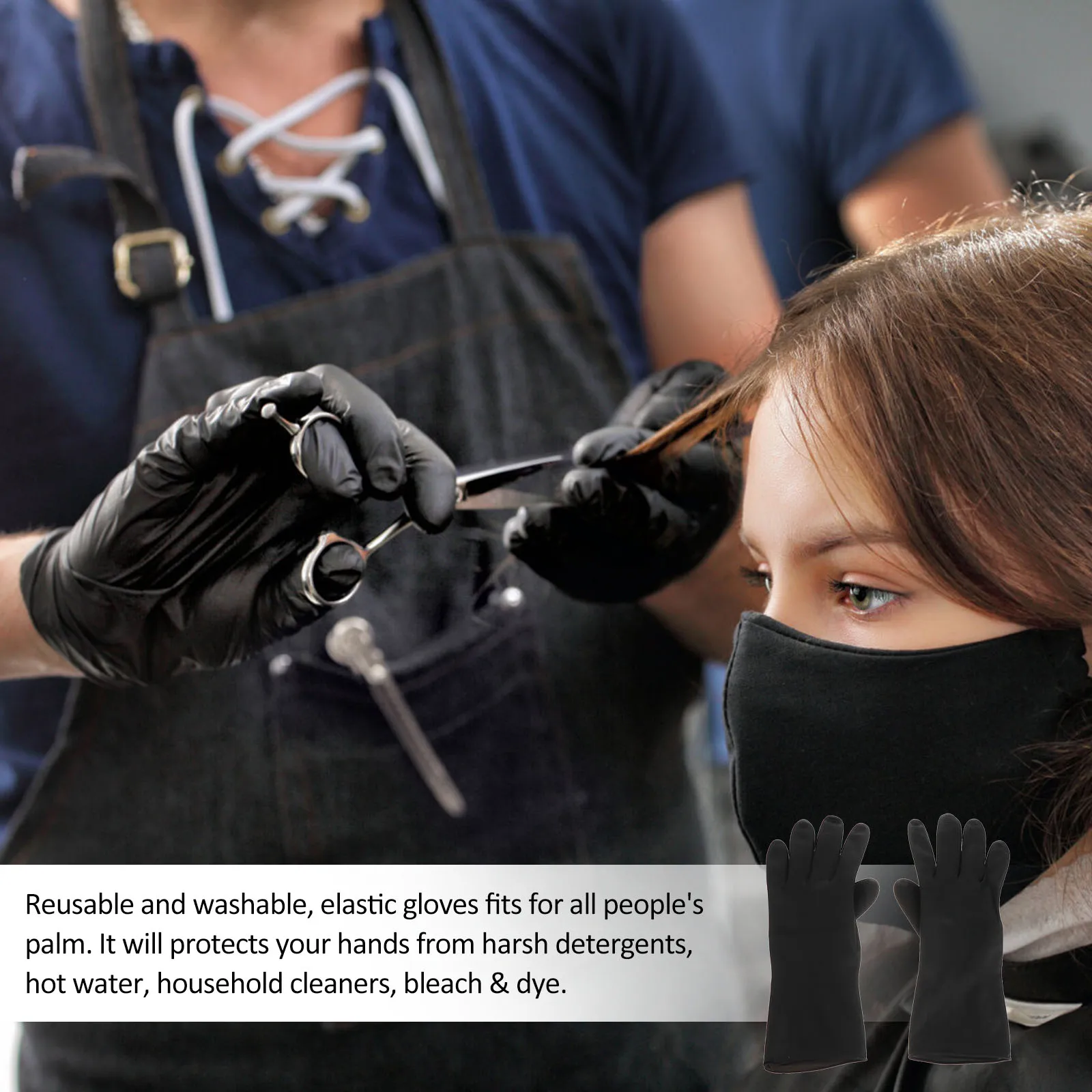 

Waterproof Anti-Slip Gloves Reusable Hair Dye Salon Cleaning Elastic Skin-Friendly Protection Home Garden Cooking Tattoo