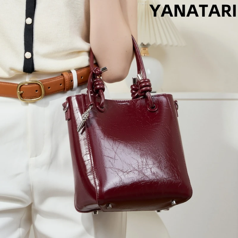 

YANATARI Genuine leather handbag leather bag minimalist Crossbody bag women female luxury bag shoulder bag cowhide Vintage Bag