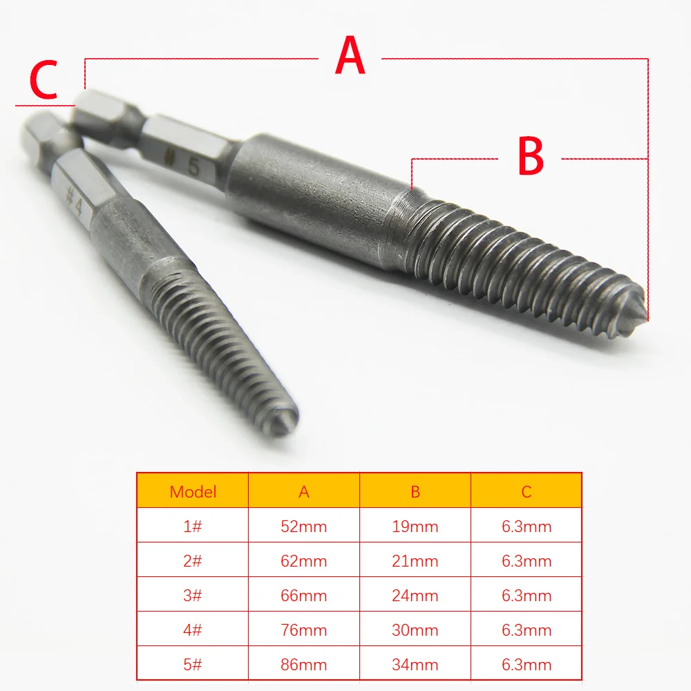 Imagem -06 - Conjunto de Guia de Brocas Centrais Removedor de Parafuso Danificado Hex Shank e Spanner Ferramenta de Mão Quebrada Pcs