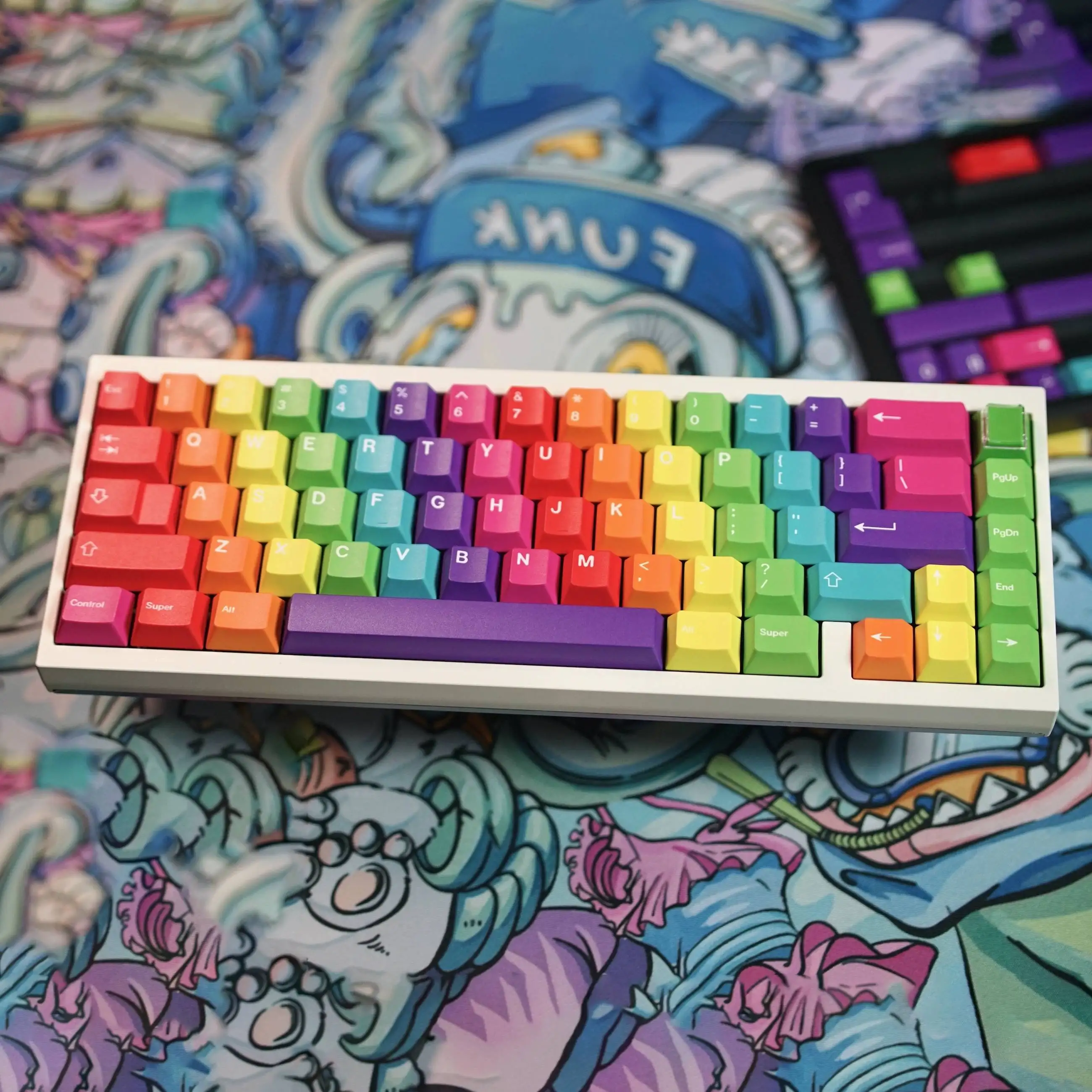 131 Keys GMK Rainbow Keycaps Cherry Priofile Keycap PBT Dye Sublimation Key cap For MX Mechanical Game Keyboard 75% 61 68 87 980