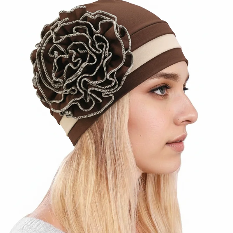 Damen Turban Mütze Kopftuch Chemo-Kappe Elegante Atmungsaktive Bonnet-Mütze