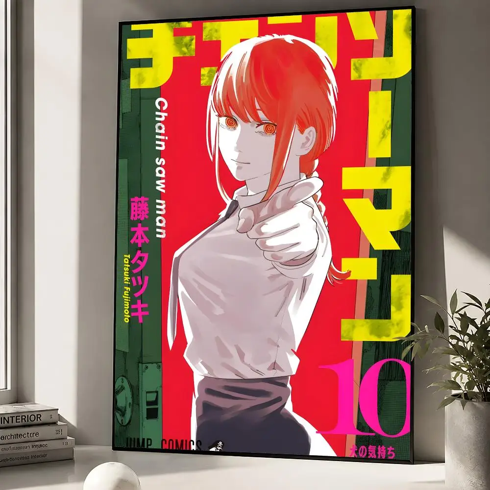 Anime Chainsaw Man Denji Pochita Makima Poster zum Abziehen und Aufkleben, Wandkunst, PP, wasserfest, HD, Schlafzimmer, Wohnzimmer, Heimdekoration, Geschenk – Detail 5