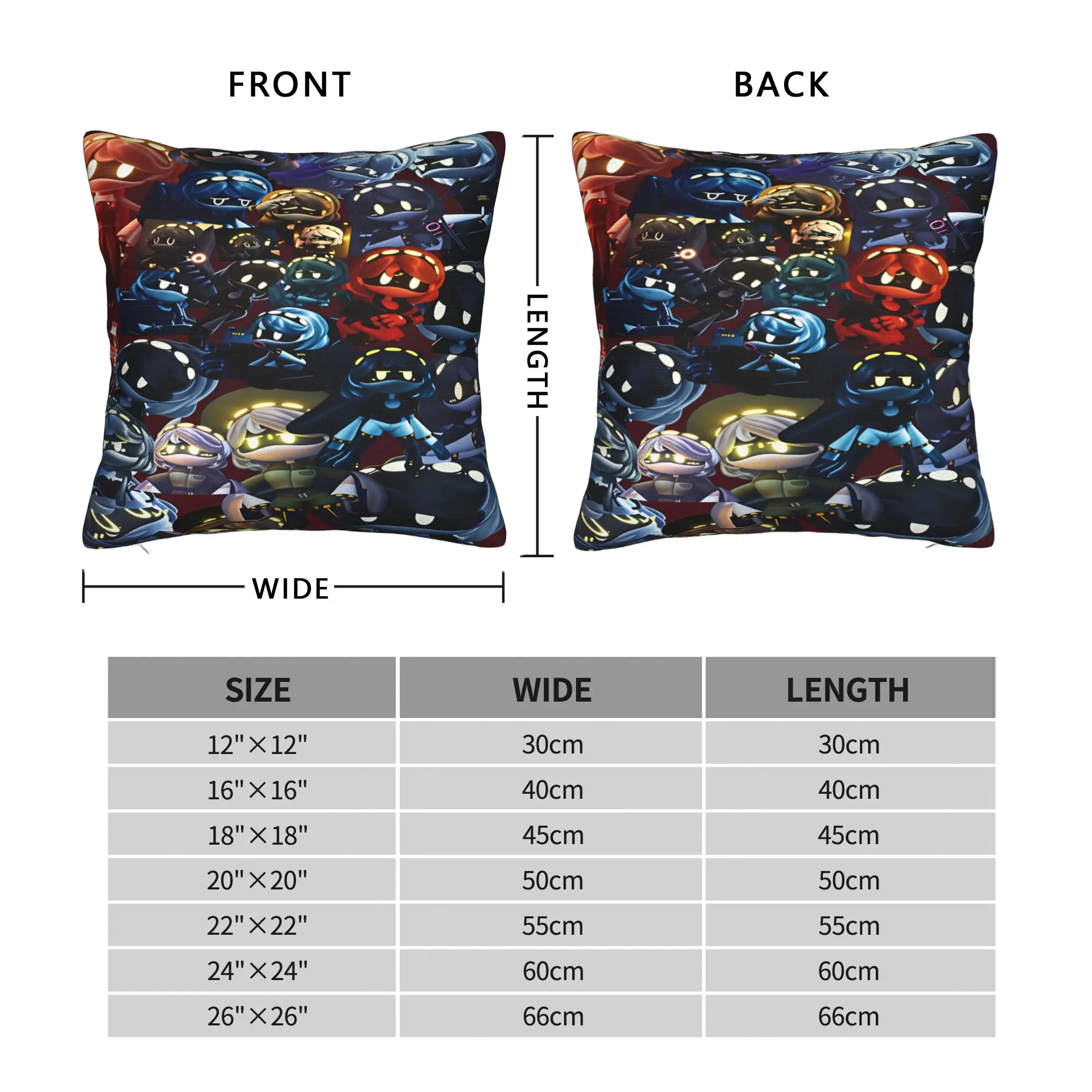 Pillow Case Murder Drones Cartoon Animation Soft  Pillow Cover For Living Room Bed Chair Kawaii Pillowcases