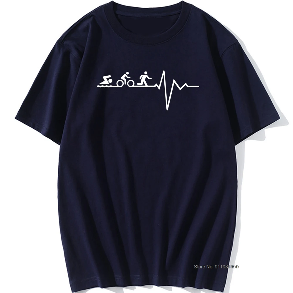 

Летняя мужская футболка с рисунком сердцебиения, новинка, 100% хлопок, с круглым вырезом, удобные и дышащие топы, футболки