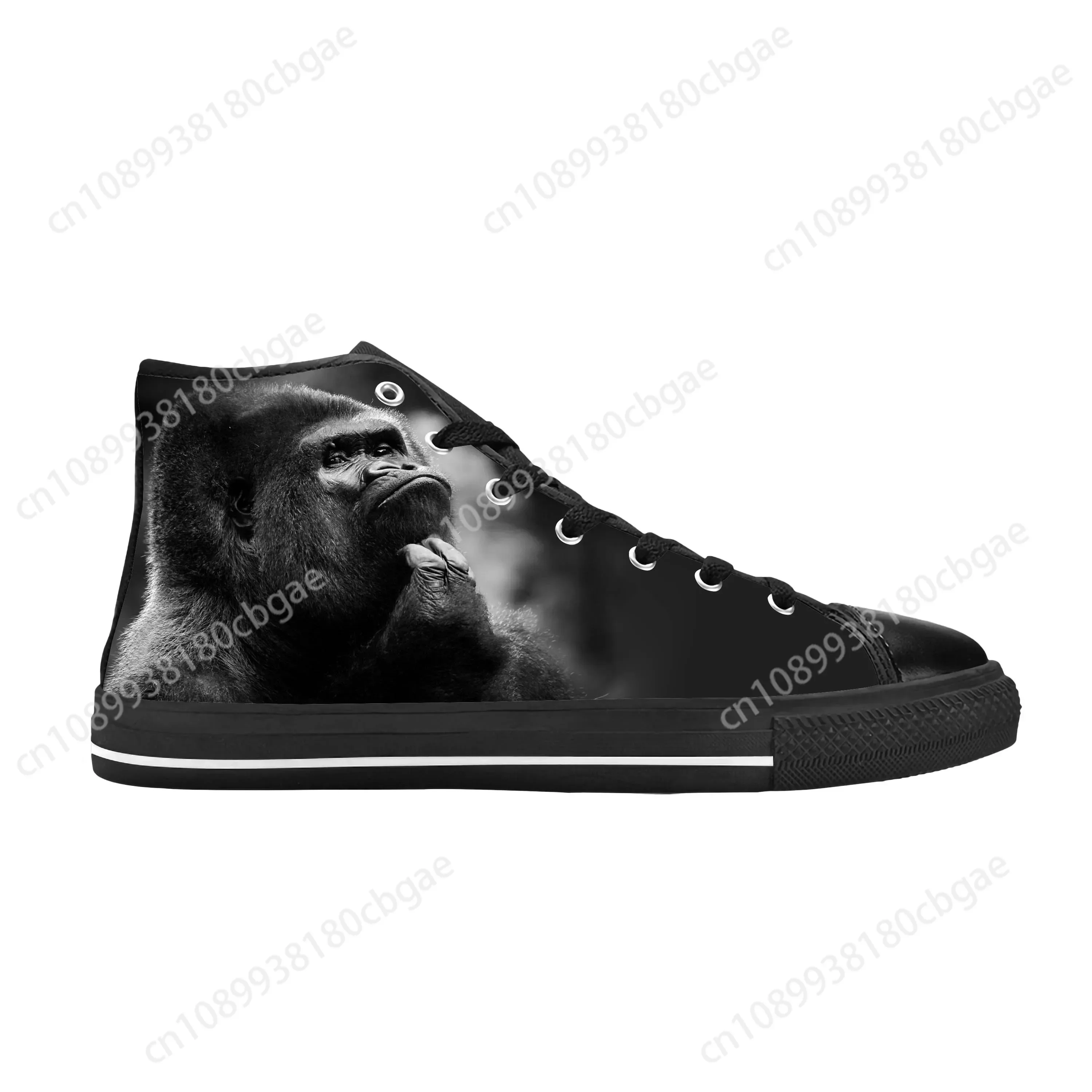 

Monkey Gorilla Animal Rock Anime Cartoon Fashion Casual Cloth Shoes High Top Comfortable Breathable 3D Print Men Women Sneakers