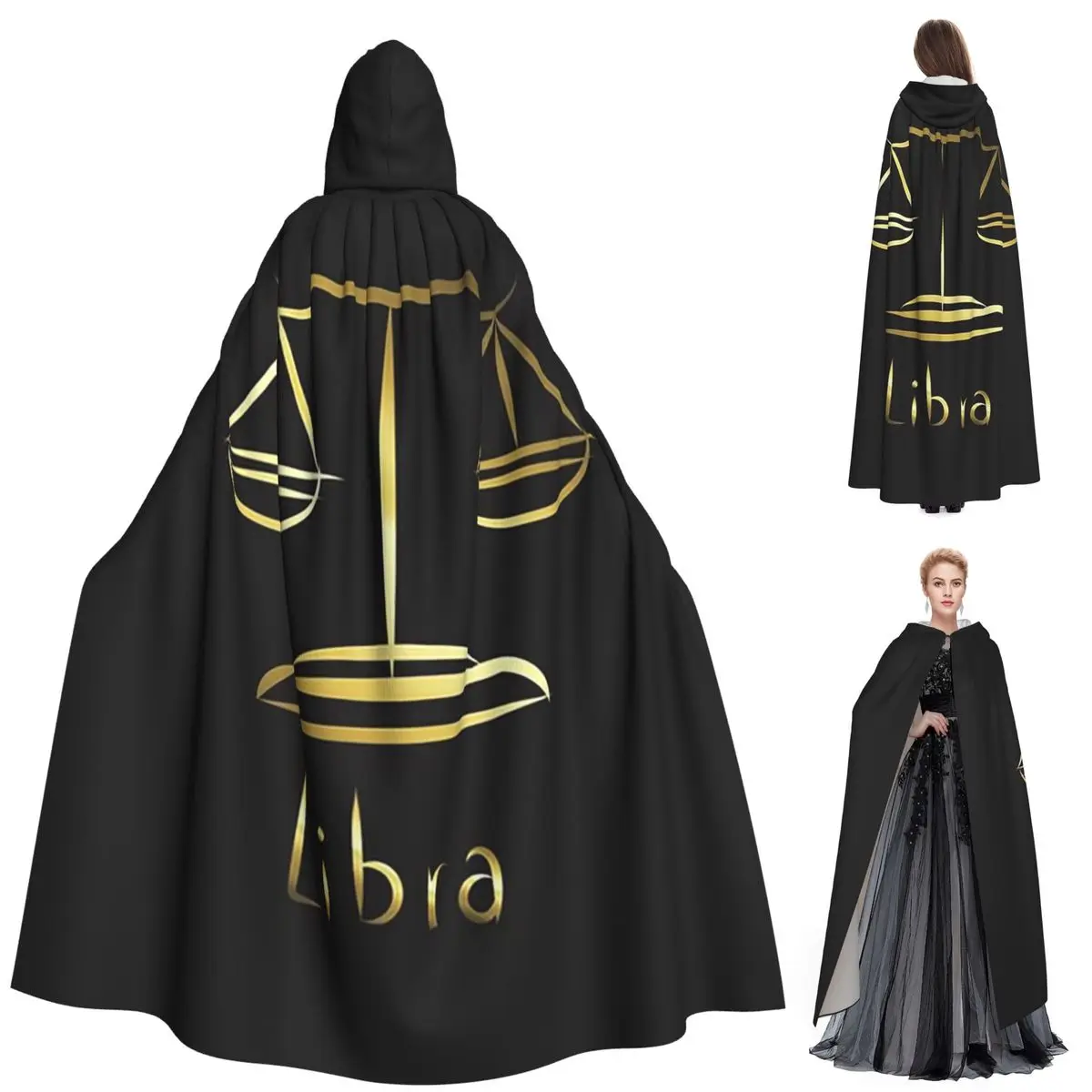 

Gold Scales Of Justice Law Logo Lawyer Legal Party Long Hooded Cloak Witch Medieval Costume Cosplay Cape HalloweenVampire