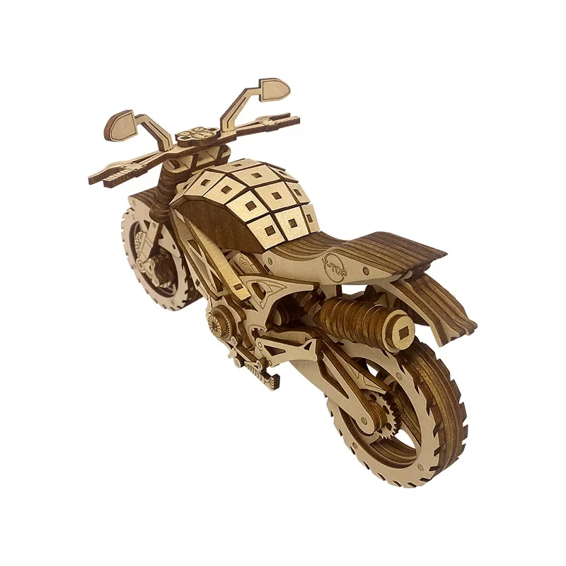 3d quebra-cabeça de madeira fora da estrada modelo de motocicleta artesanal diy montagem brinquedo modelo de mesa kits de construção presente