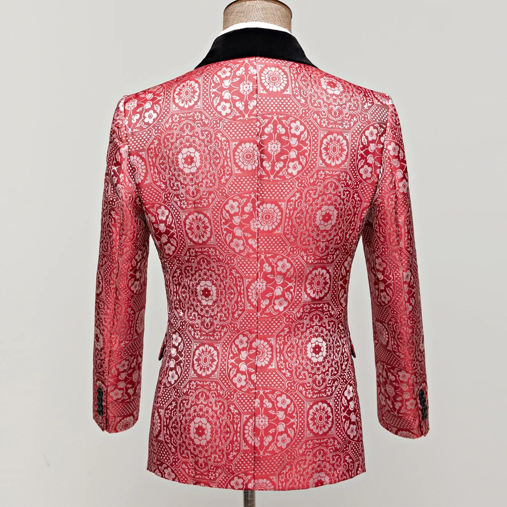 남성 정장 턱시도 슈트 세트 슬림핏 2피스 고급 파티 디너 재킷 팬츠