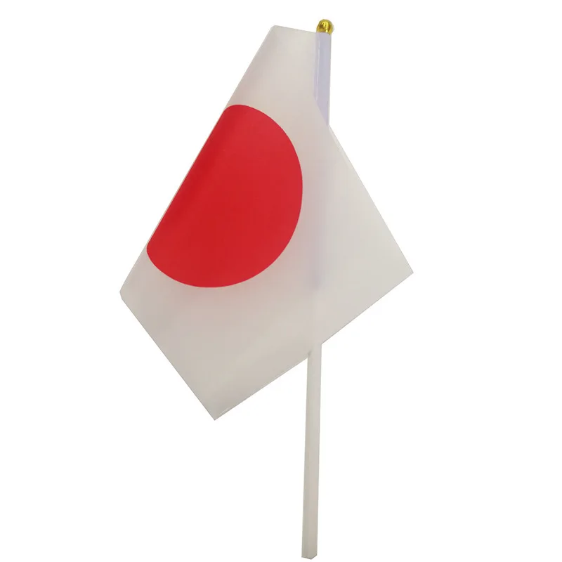 TIKI FLAG Japan hand flag 14x21cm Polyester Fade-Resistance Japanese Hand Waving Flag with Plastic Flagpole for Events