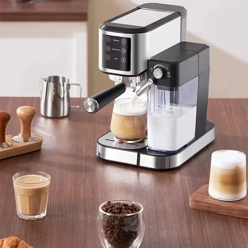 FirmHome StoreCM5120 Semi-automatic Coffee Machine Espresso Machine Built-in Milk Frother Digital Touchscreen, Quick Heat Stainl