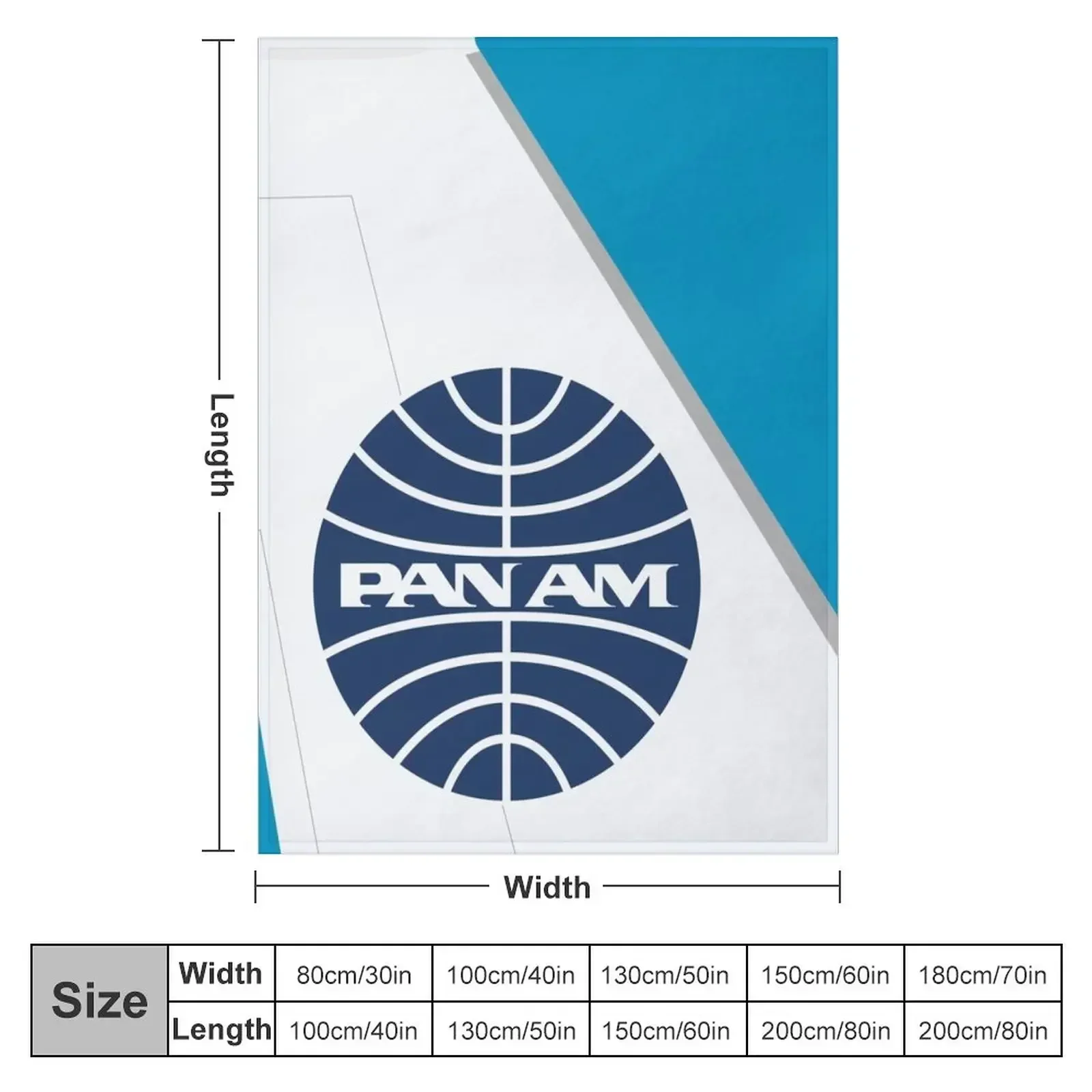 Pan Am | Pan American Airways | Tail Fin Throw Blanket Decorative Beds Winter beds Flannel Fabric Blankets