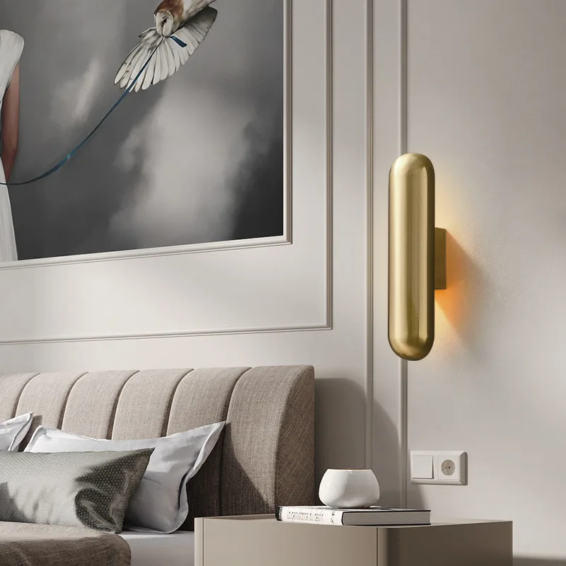American Retro Living Room Background Wall Lamps Staircase Bedroom Bedside Hotel Corridor Aisle Minimalist Strip Led Wall Lights