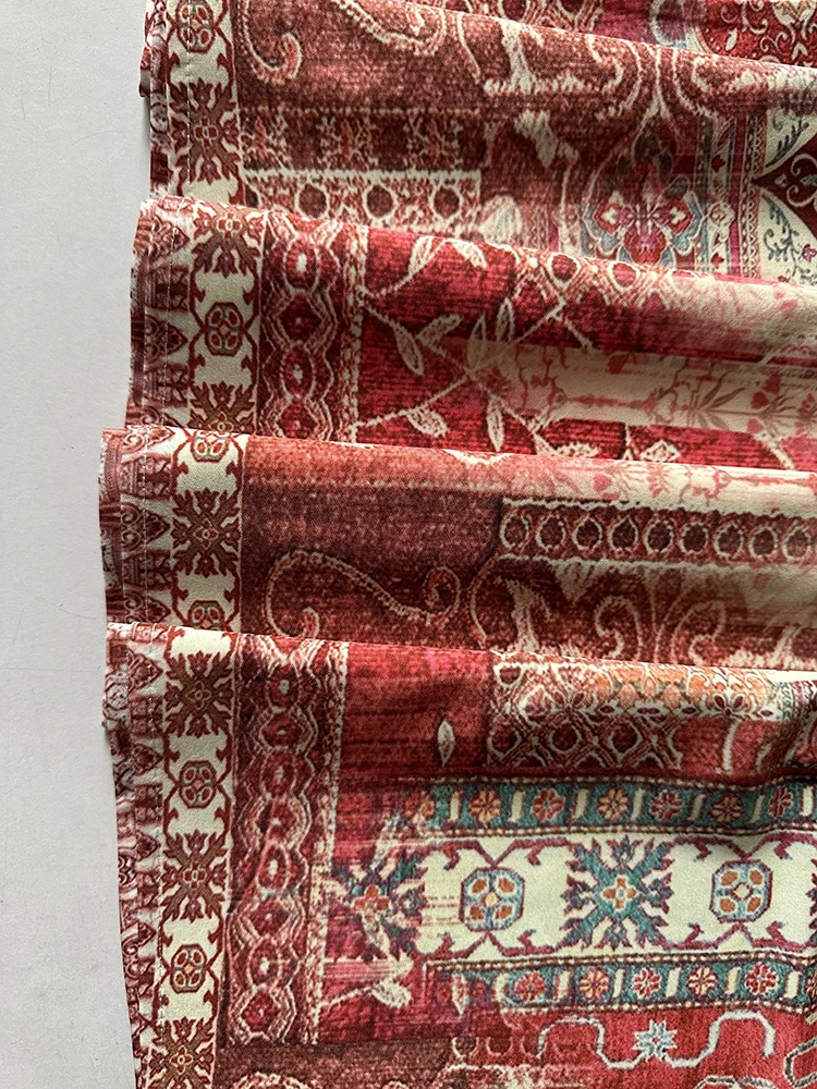 2024 ยุโรปและอเมริกา CROSS Border ผู้หญิงชุดใหม่ V คอเซ็กซี่พิมพ์ขนาดใหญ่ Hem การค้าต่างประเทศชุด