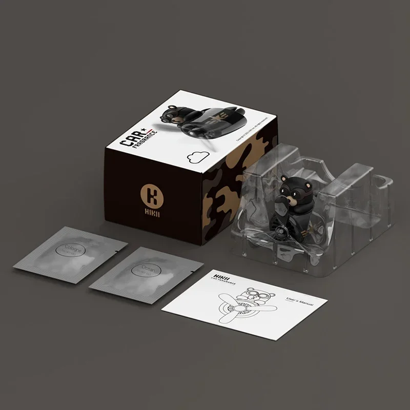 Rotating Pilot Bear Car Air Freshener Accessories Interior Decorations Fan Vent Clips Perfume Fragrance Diffuser Aroma