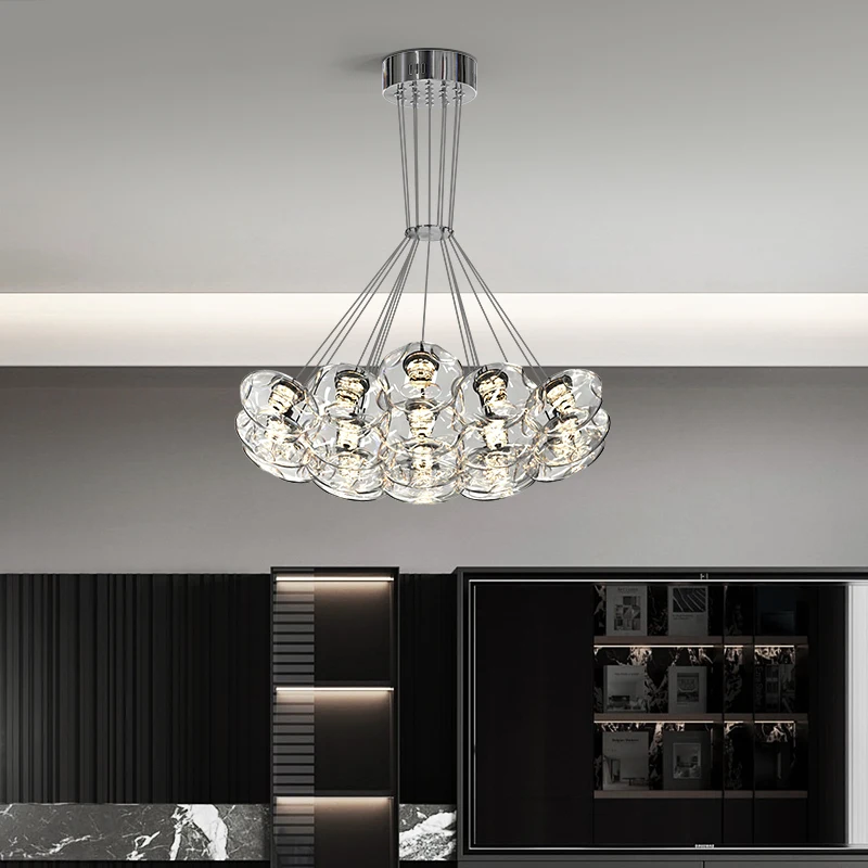 

Italian Luxury Living Room Pendant Lamp Nordic 2024 New Pendant Lamp Bedroom Office Restaurant Irregular Glass Light Fixture