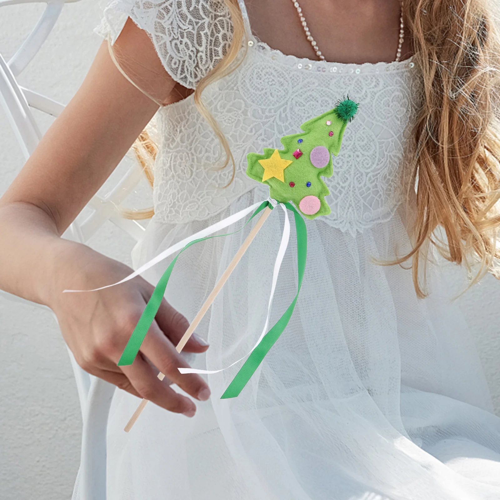 크리스마스 트리 요정 지팡이 독특한 디자인 휴대용 파티 선물 어린이 무대 공연 액세서리 크리스마스 장식