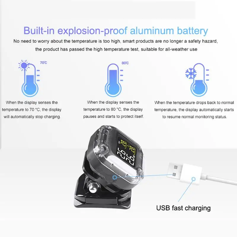 

Motorcycle Tire Pressure Monitoring System Wireless TPMS Tires Motor Auto Tyre Alarm System for Two-Wheeled Motorcycle