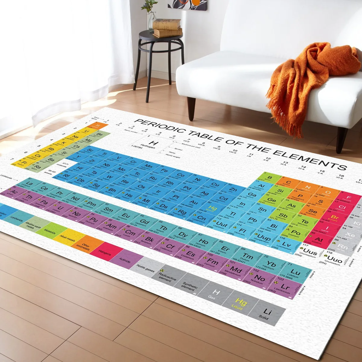 

Home Carpet Periodic Table Of Elements Carpets for Living Room Anti-slip Carpet for Bedroom and Kitchen