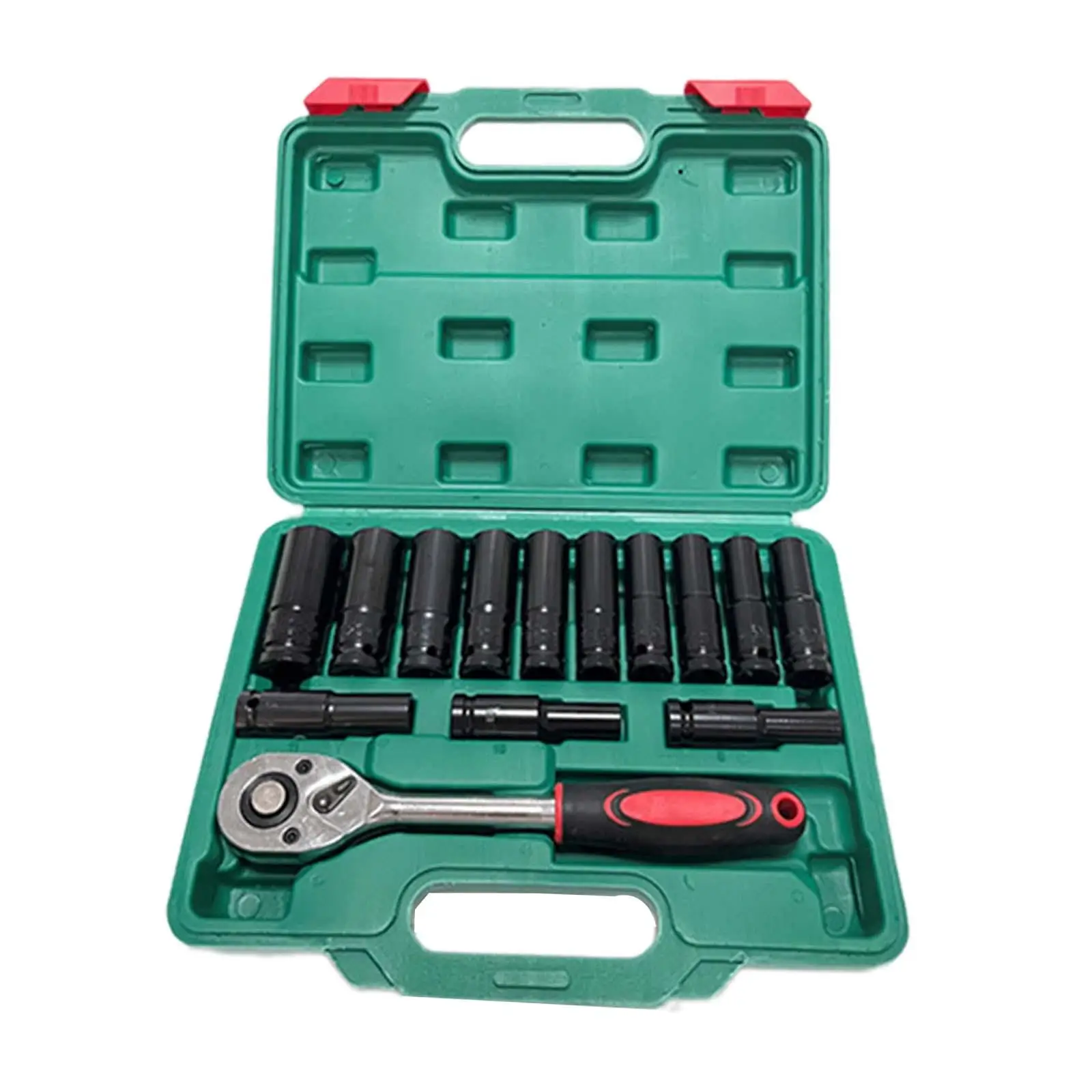 

14 Pieces Ratchet Wrench Socket Set Heavy Duty Easy to Install High Hardness Portable Car Maintenance Tool Hexagon Socket Set