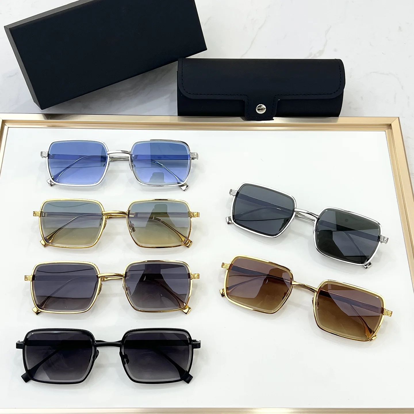 

Metal Oval Square Sunglasses Unisex Vintage Fashion Luxury Design UV400 Protection Customizable Anti-UV Outdoor Eyewear luxury