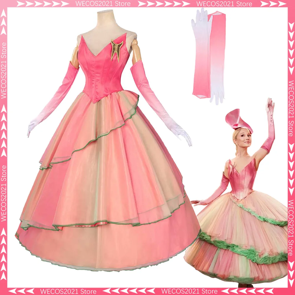 

Fancy Dress Wiked ​2 Glinda Cosplay For Women Flower Dress Clothing 2025 Movie Costume Adult Woman Fantasia Party Outfits