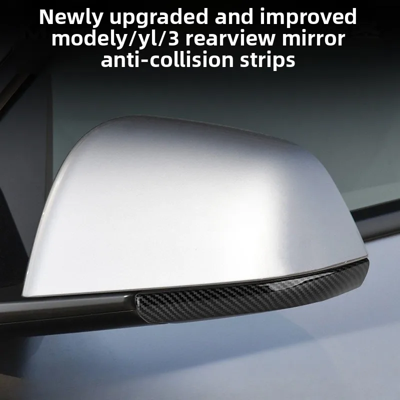 Carbon Fiber Mirror Cover for Tesla Model Y Juniper / Model 3 Highland Scratch-Proof Anti-Collision Rearview Mirror Cap, Easy 3M
