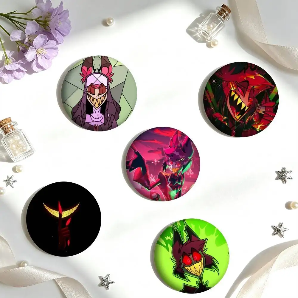 A-Animation Hazbin Hotel Alastor  25 32 44 58 75mm Badges Personalized Round Brooches Pins Accessory Gift