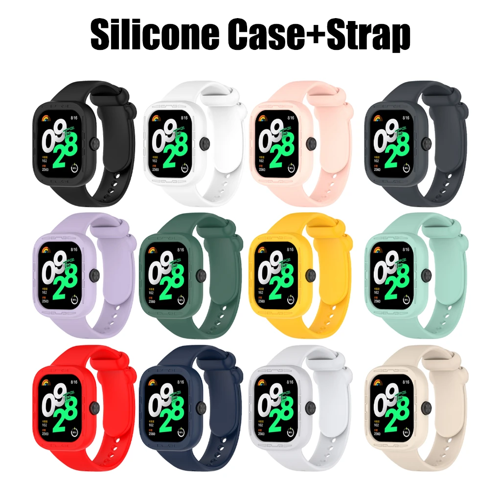 Custodia per Xiaomi Redmi Watch 4 cinturino in gomma Smart Watch4 cinturino in Silicone bracciale paraurti Shell accessorio