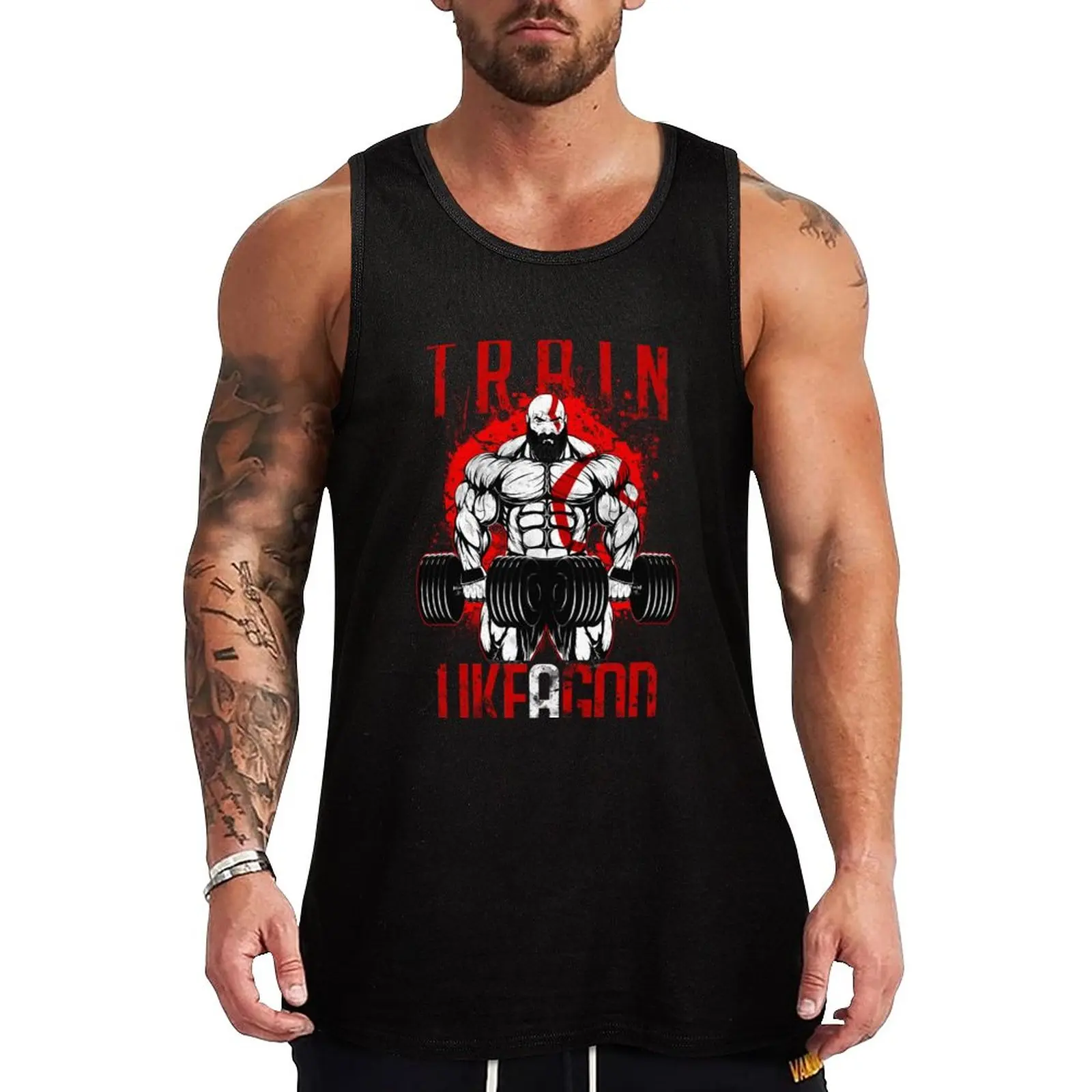 

New TRAIN LIKE A GOD Tank Top Sleeveless men Men's t shirt T-shirt for fitness