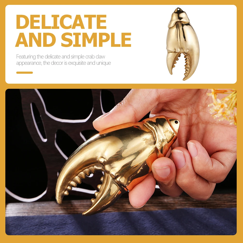 

Exquisite Brass Crab Claw Decor Vintage Statue Unique Gift for Home and Office Use Brass Decor Home Decoration